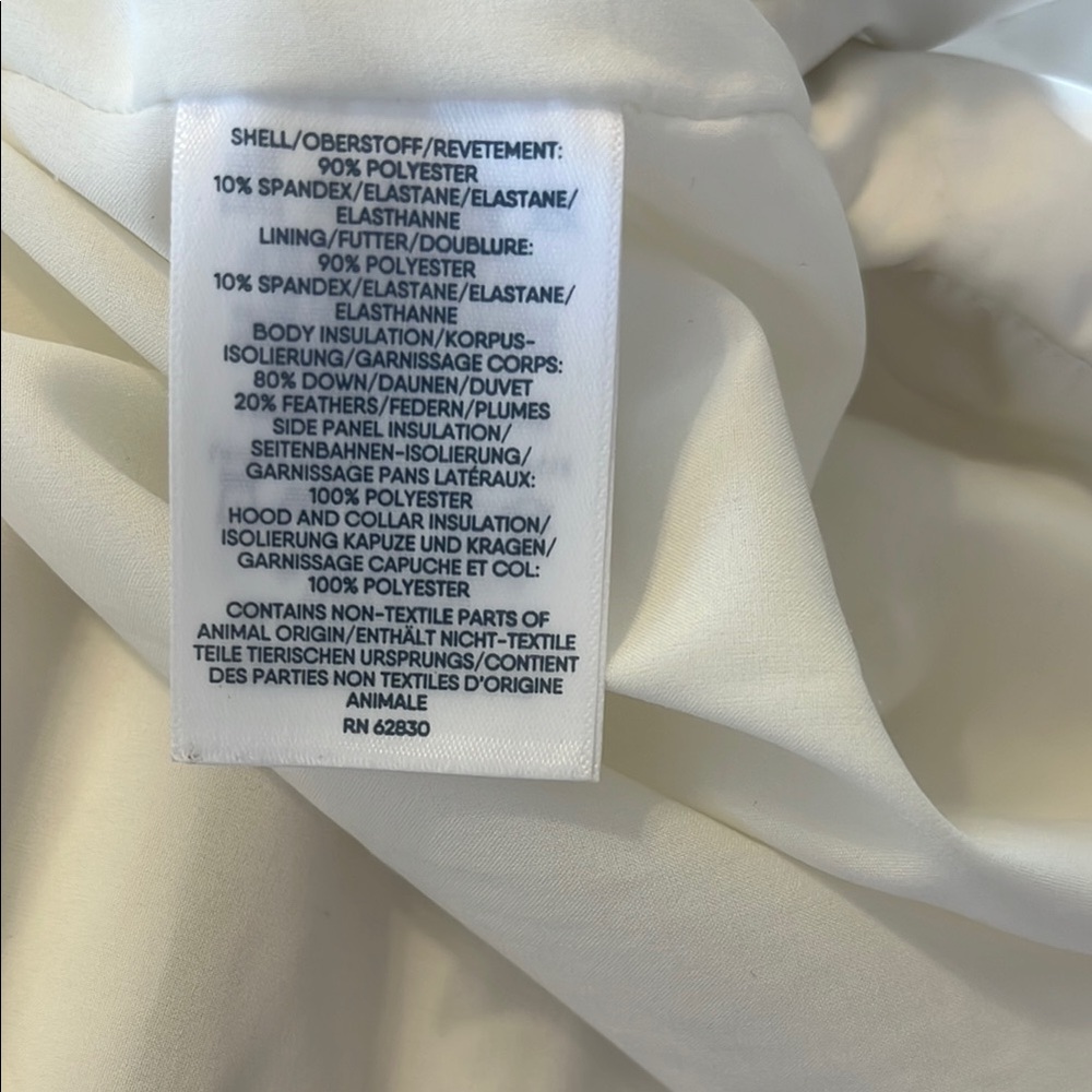 Women's White LandsEnd Quilted Down Hooded Vest - Picture 3 of 4